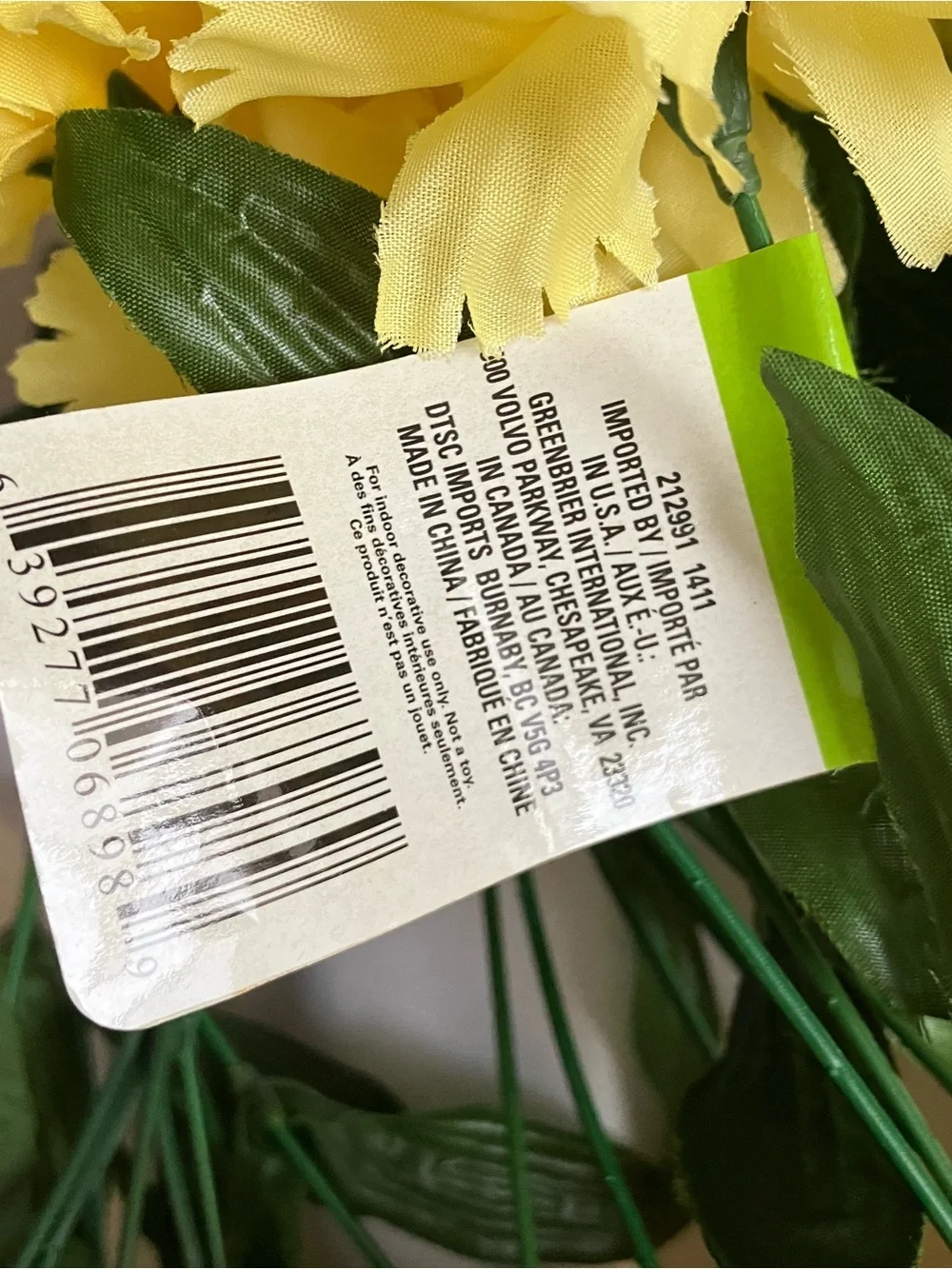 New 10 Bunches of Artificial Yellow Carnation Bouquet